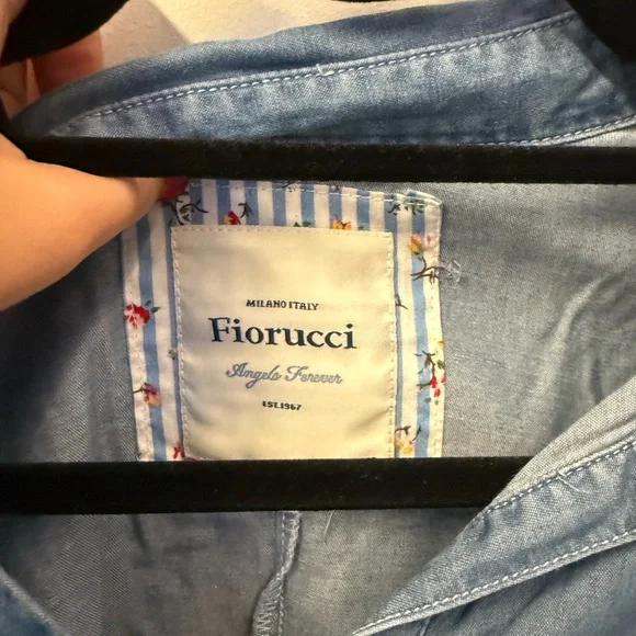 Fiorucci Blue Button-Down Tie-Front Shirt - Picture 4 of 4